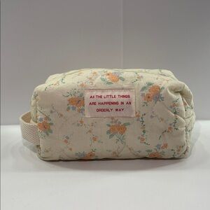 Floral Quilted Pouch with Inspirational Patch